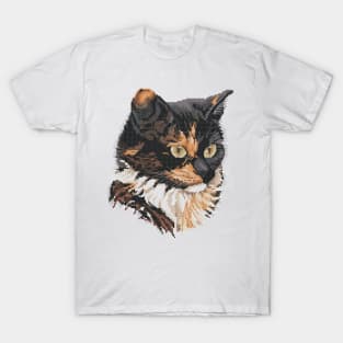 Tortoiseshell Cat Cross Stitch T-Shirt